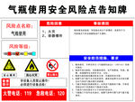 气瓶使用安全风险点告知牌