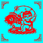 鱼灯剪纸