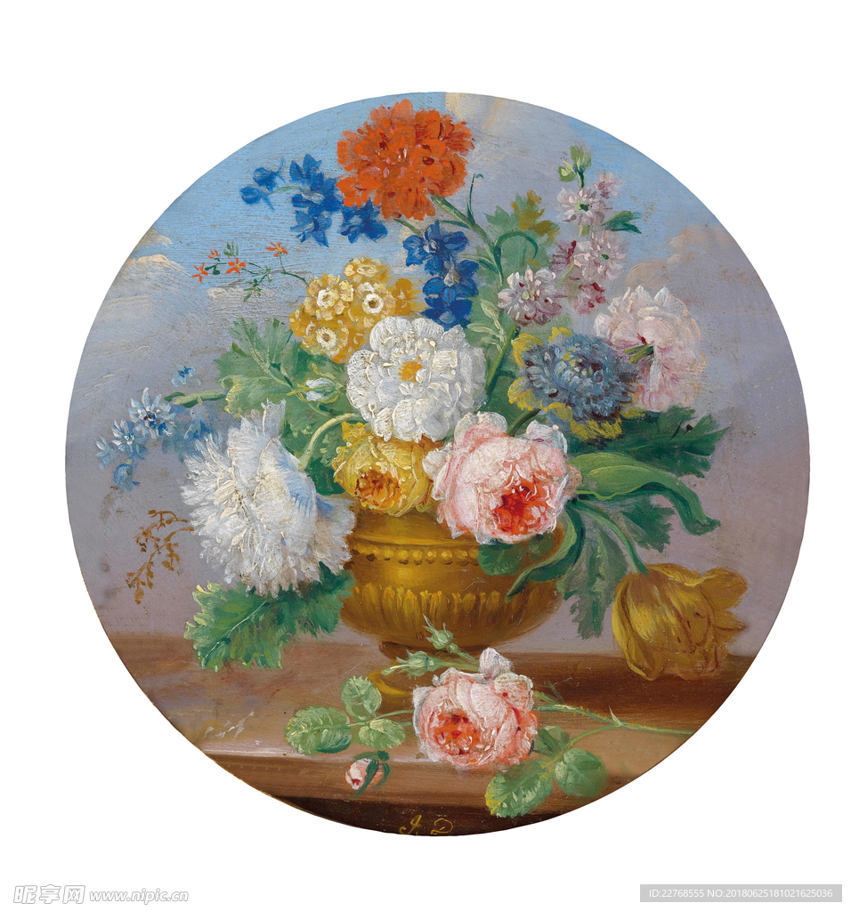 古典花卉油画