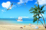 夏天海边沙滩