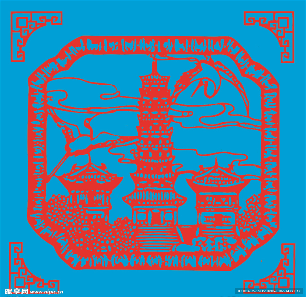 栖灵塔剪纸