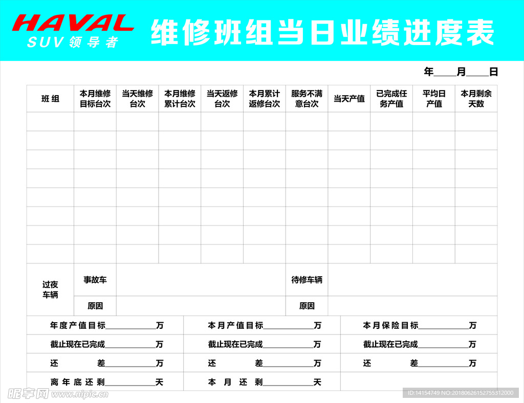 业绩进度表