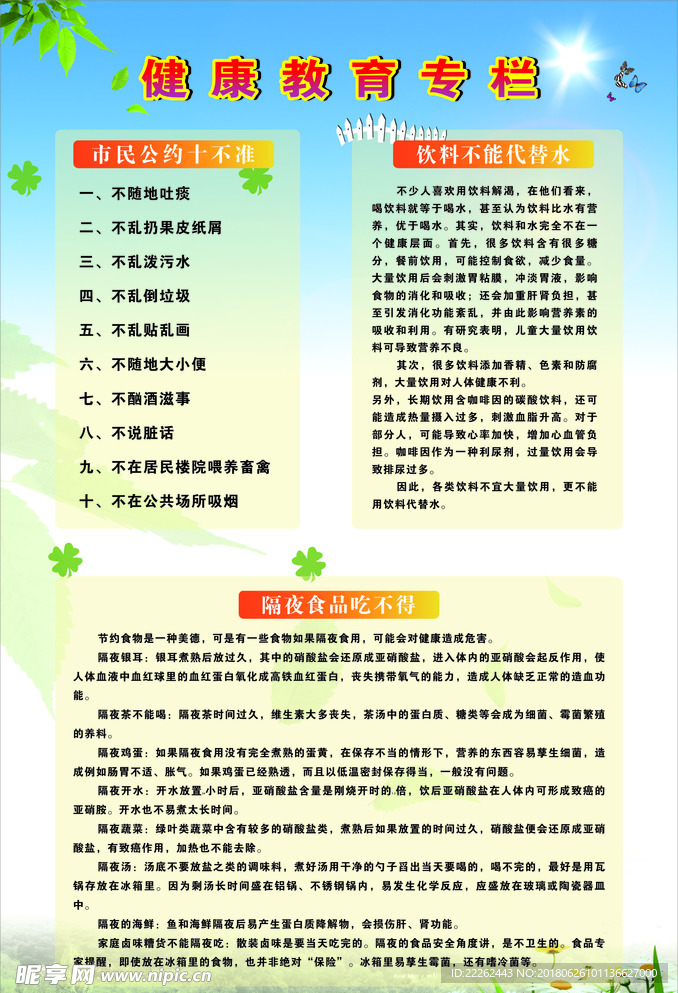 健康教育宣传展板