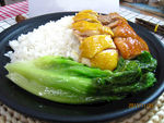 盐焗鸡拼烧鸭饭