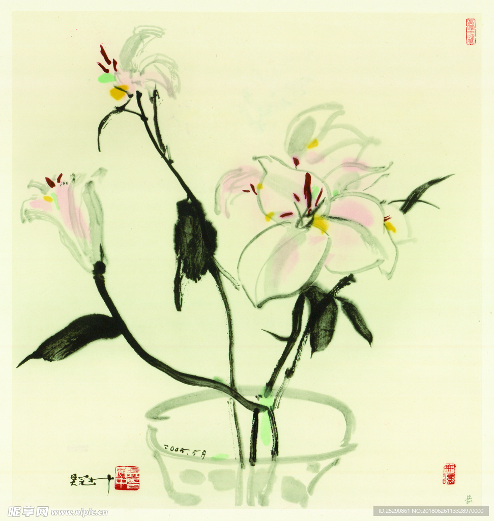 吴冠中 《丁香》