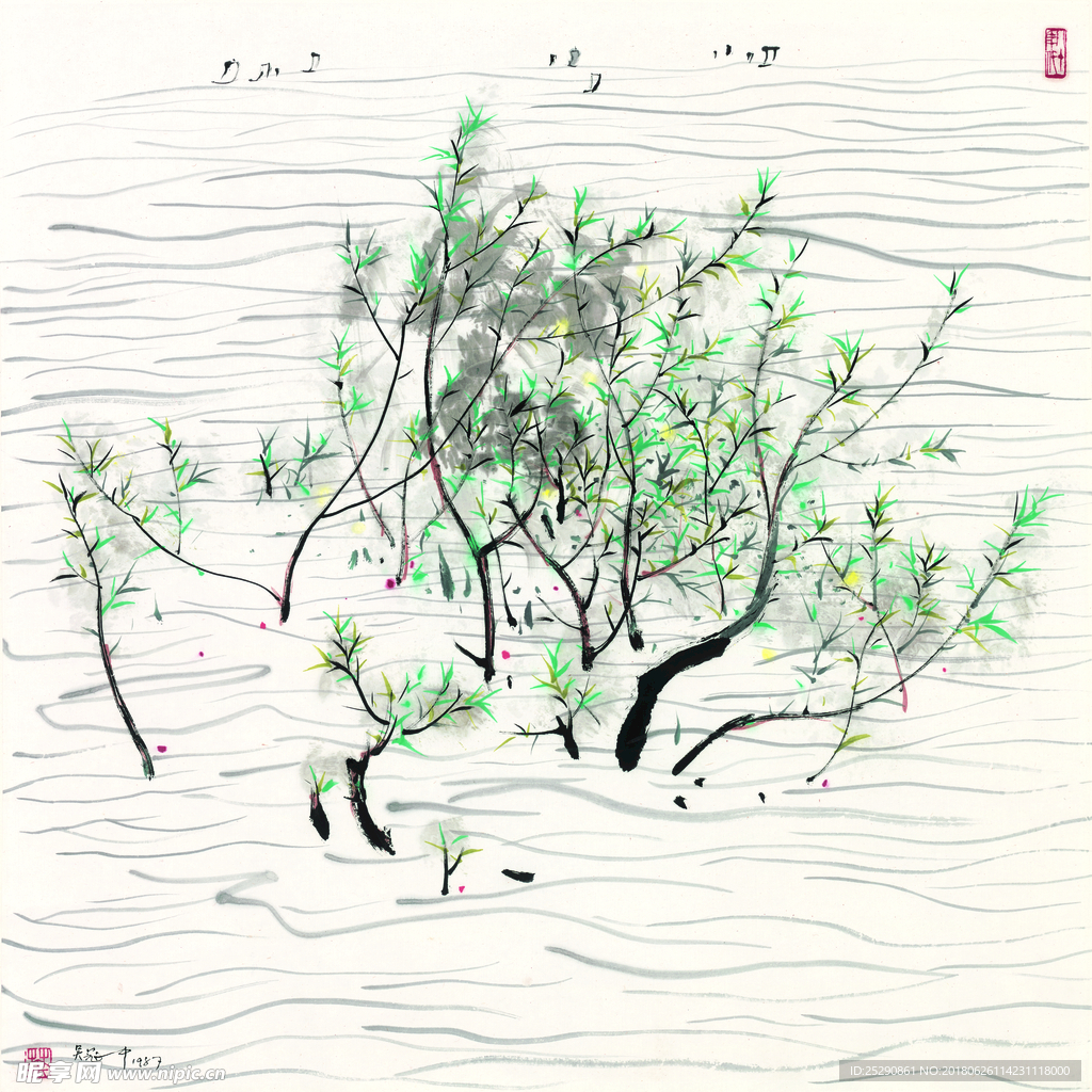 吴冠中 《帆榭图》