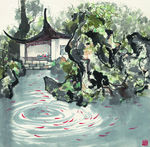 吴冠中 《花港观鱼》