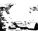黑白雪屋