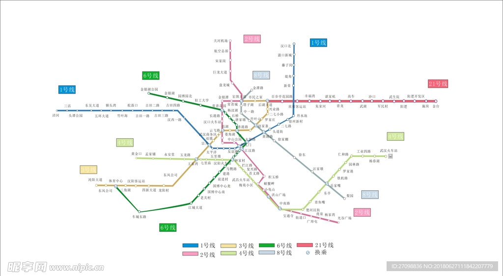 最新武汉地铁图分布图