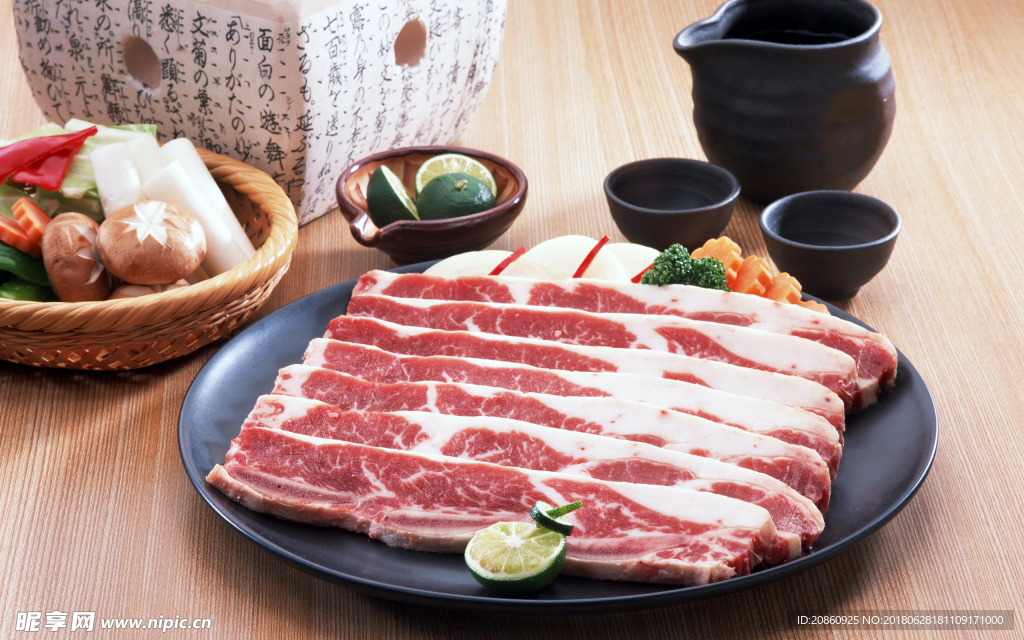 新鲜的肉片图片