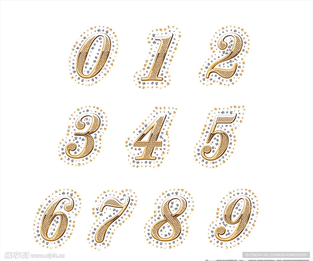 数字 金色