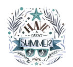 彩绘做旧效果夏季艺术字矢量图