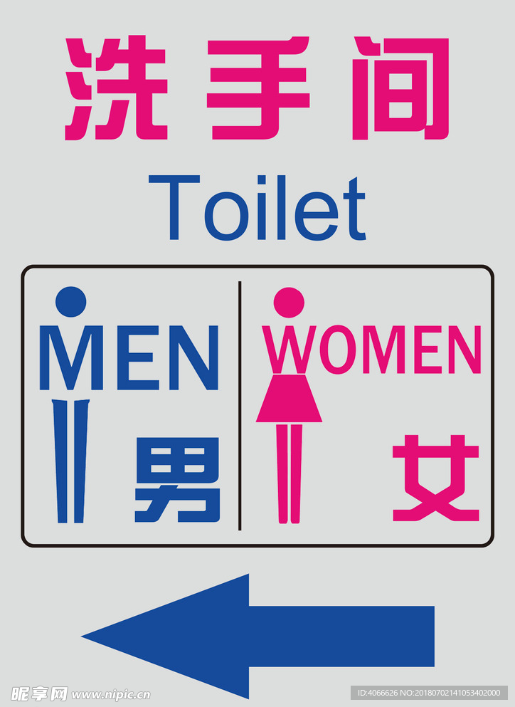 洗手间指示牌