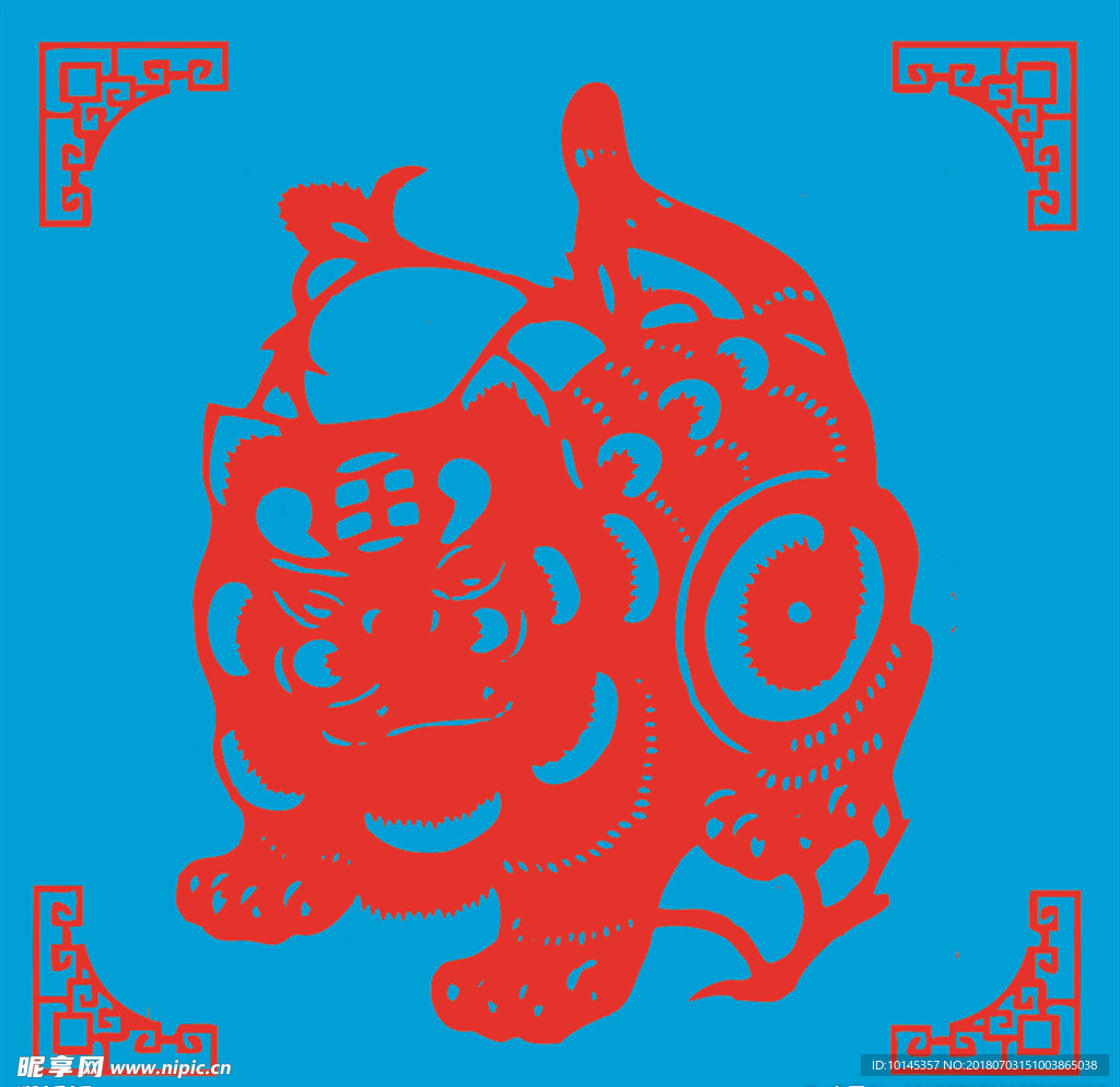 老虎剪纸
