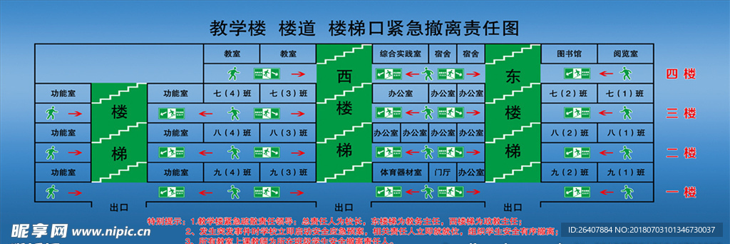 楼道紧急疏散图