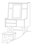 书柜线描图