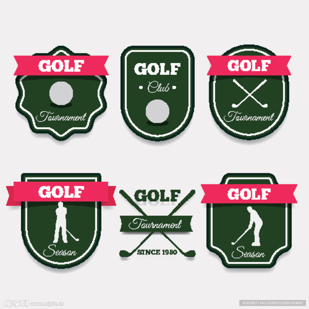 复古风高尔夫球标志设计图__广告设计_广告设计_设计图库_昵图网nipic.com