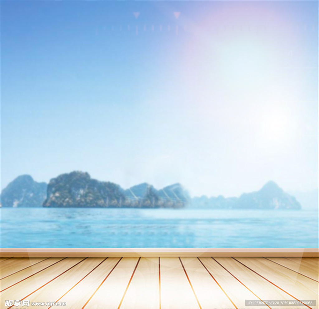 清新风景绿色木板电商淘宝主图
