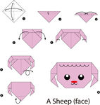 卡通动物折纸图形图案设计矢量