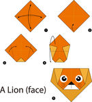 卡通动物折纸图形图案