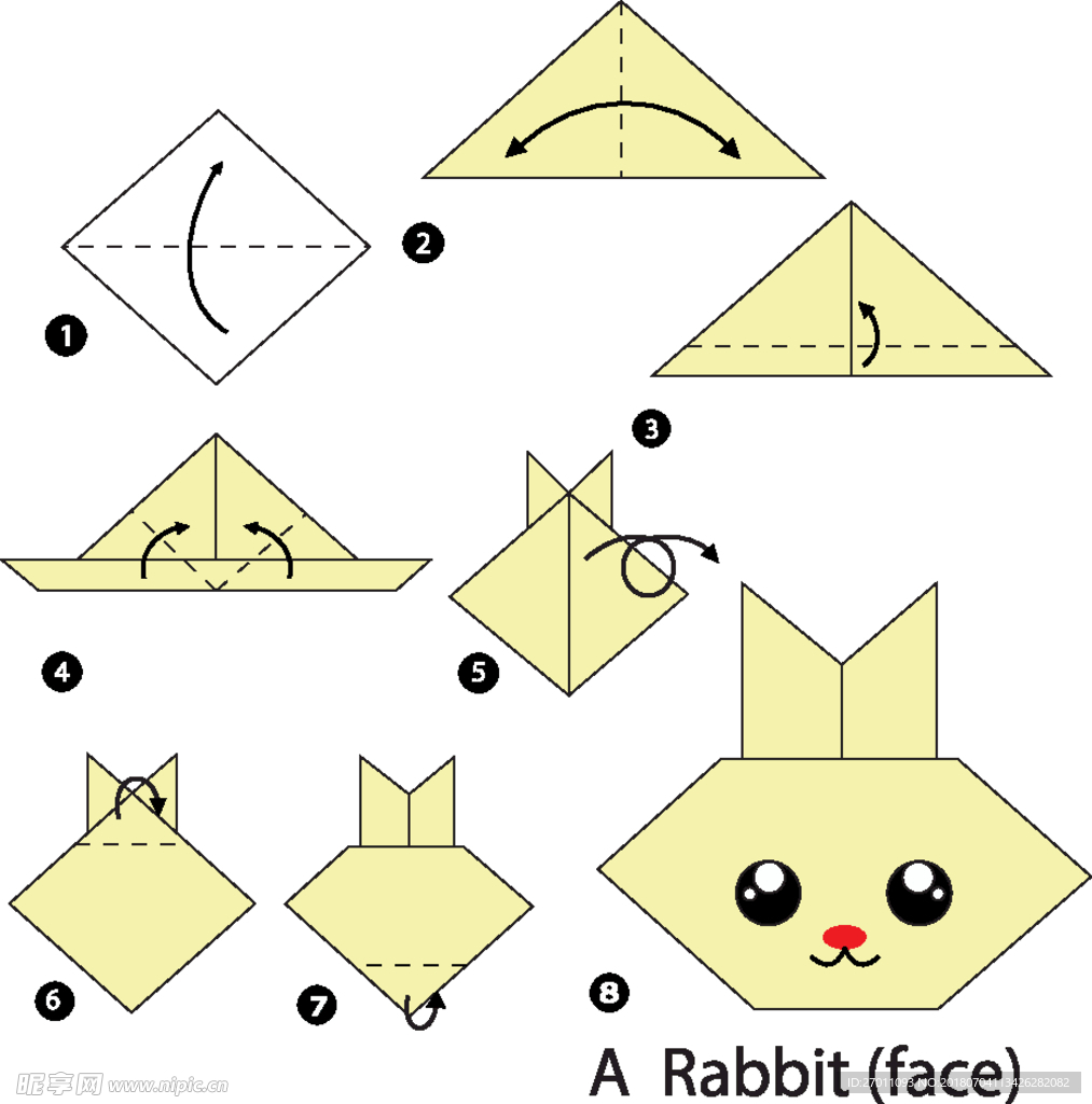 卡通动物折纸图形图案