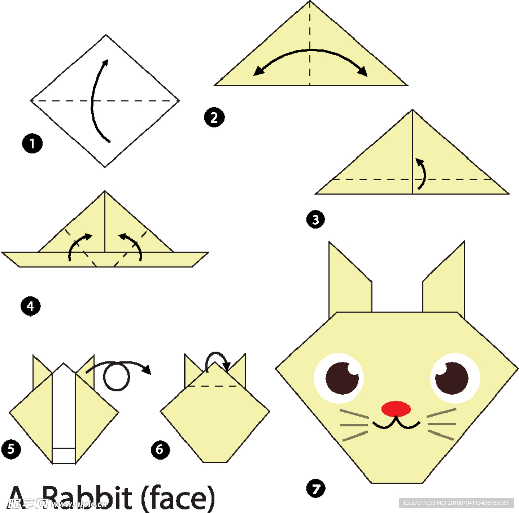 卡通动物折纸图形图案