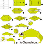 卡通动物折纸图形图案