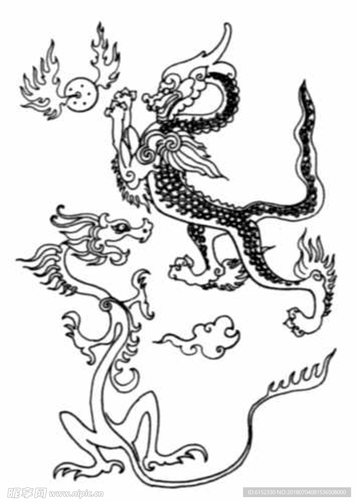 古典龙纹 鼎纹 古典花纹 中国