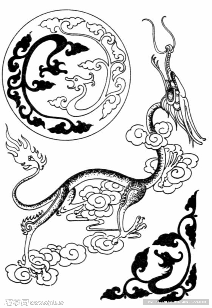 古典龙纹 鼎纹 古典花纹 中