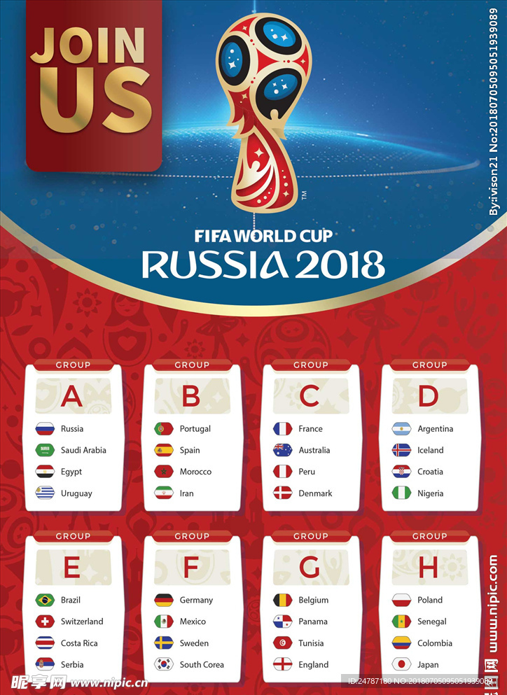 2018俄罗斯世界杯小组赛海报