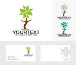 绿色小树绿植logo图标设计