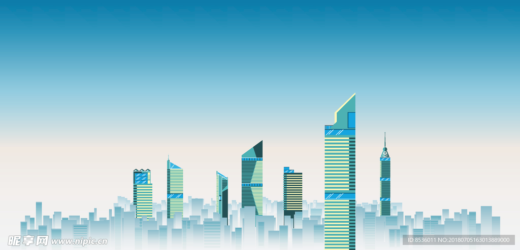 城市轮廓插画