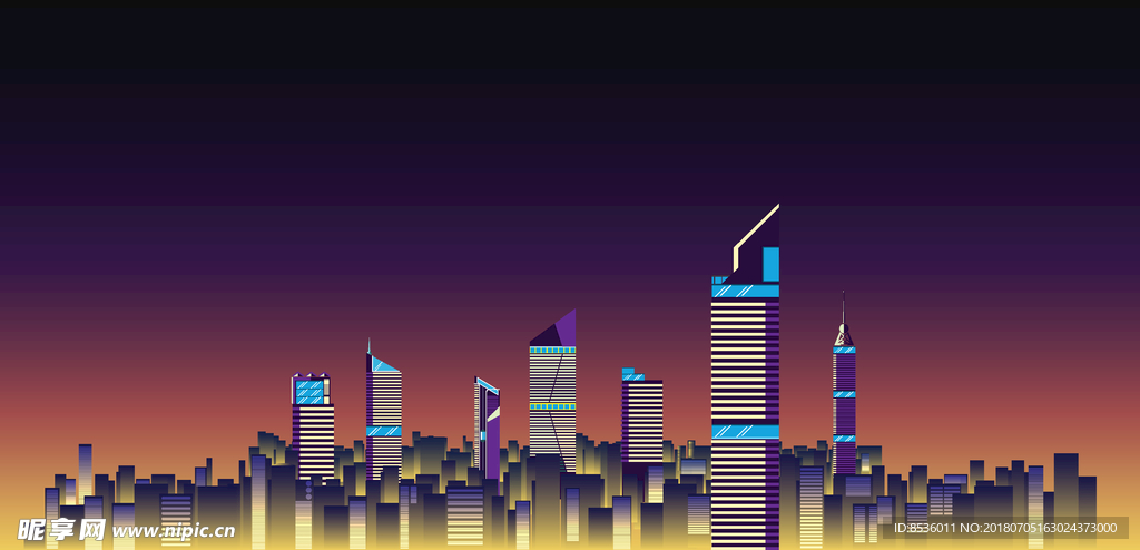 城市轮廓插画