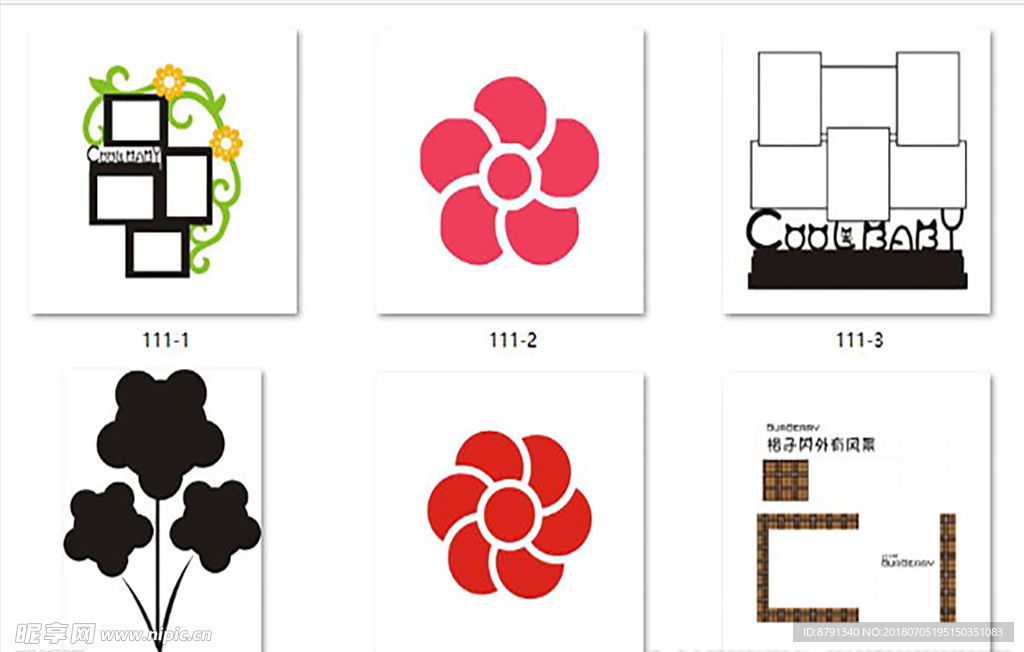 矢量照片墙排列组合