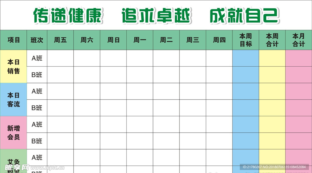 销售进度表 业绩报表