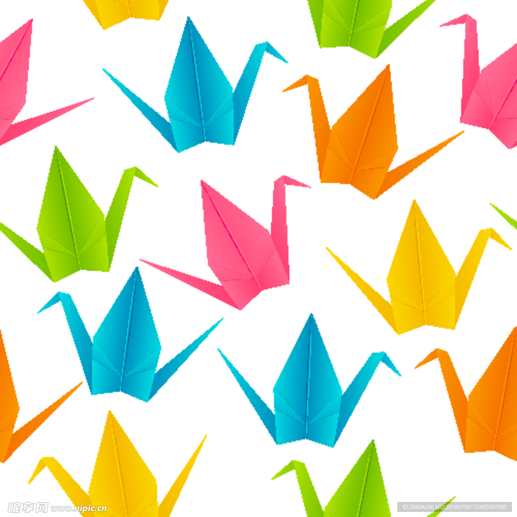创意折纸矢量千纸鹤
