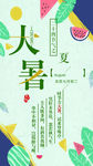 大暑传统文化手机海报