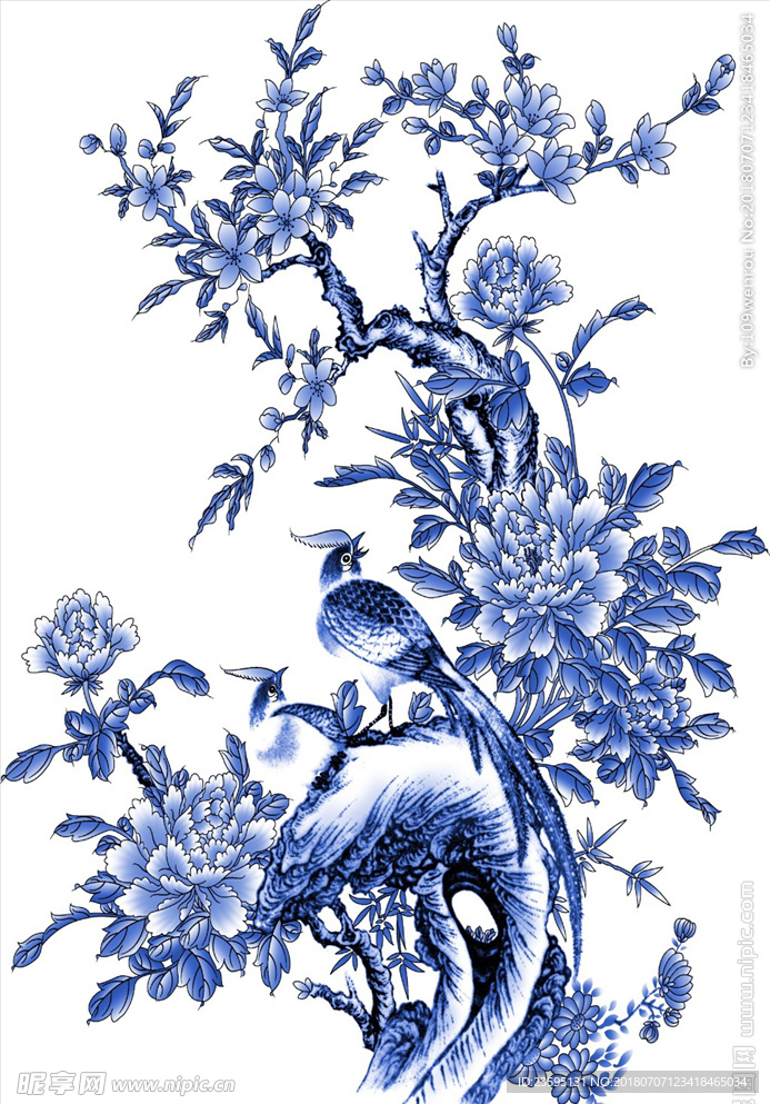 青花瓷 花鸟图