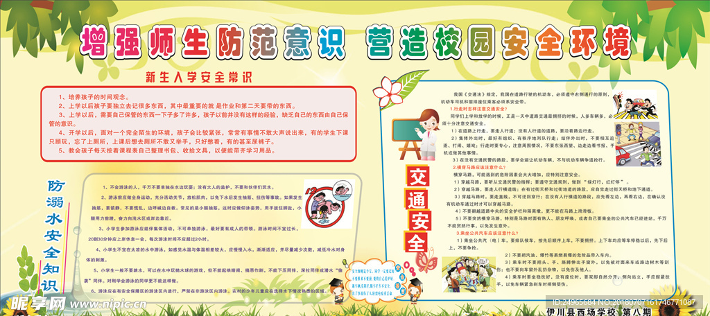 学校新生注意事项展板