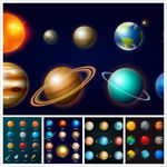 太阳系恒星矢量元素星球矢量图