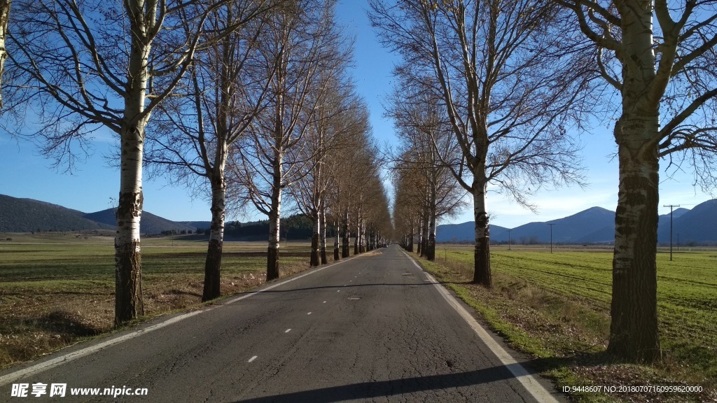 冬季郊区道路风景图片