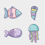 卡通海洋生物