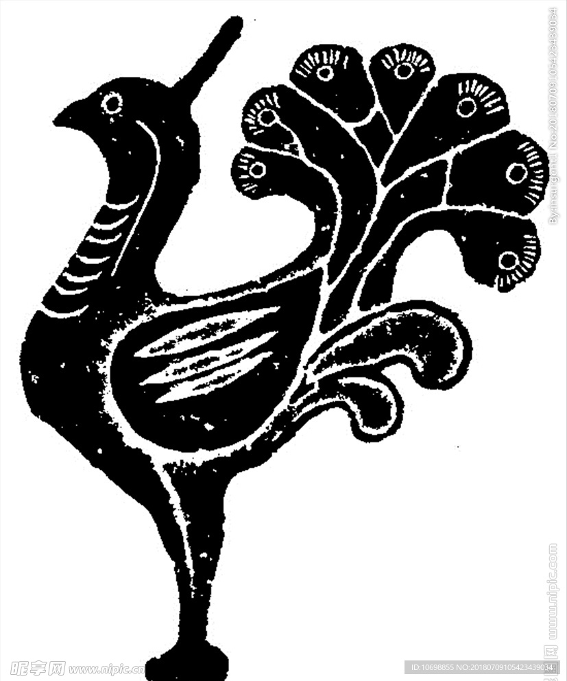 立鸟 孔雀  吉祥 纹饰