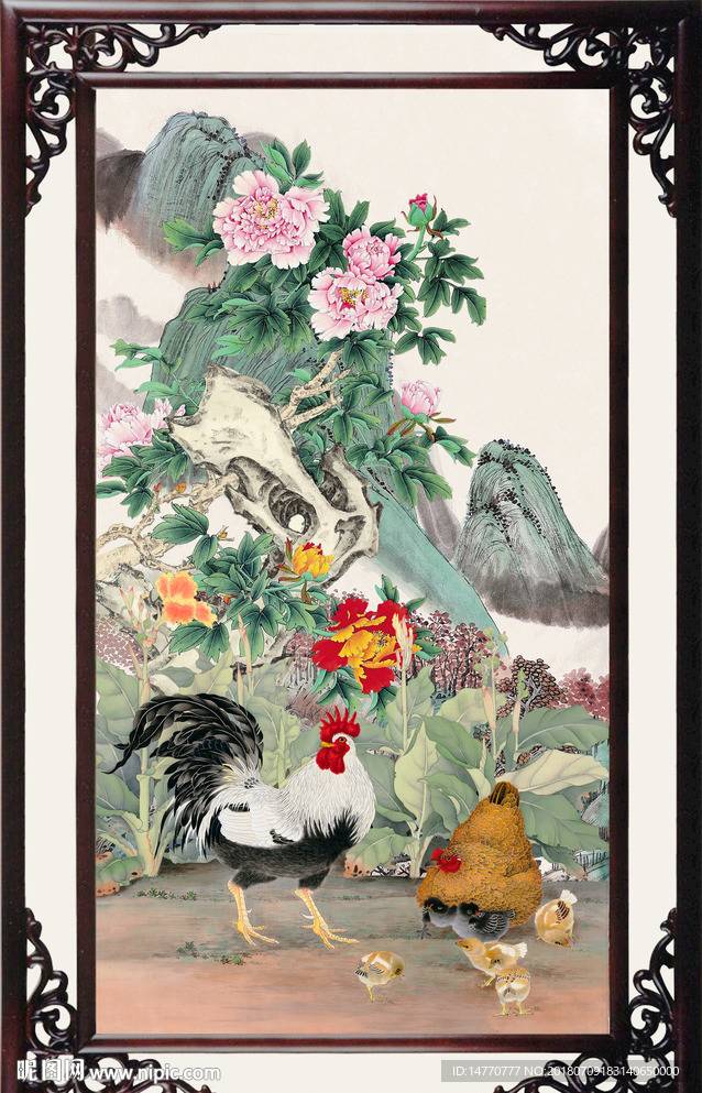 牡丹 雄鸡