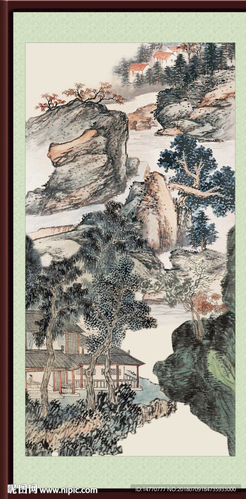 国画风景竖幅