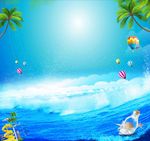 淘宝夏季狂暑季海报背景