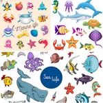 海洋生物乌贼海豚螃蟹矢量素材