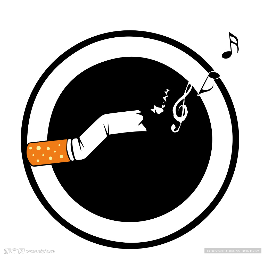 烟与音乐AI矢量图
