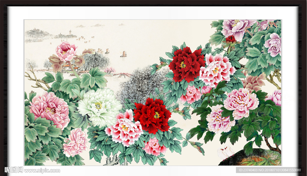 国画荷花