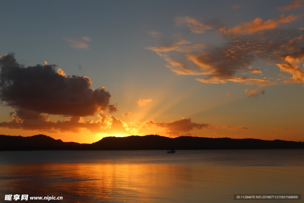 霞光万道 夕阳美景